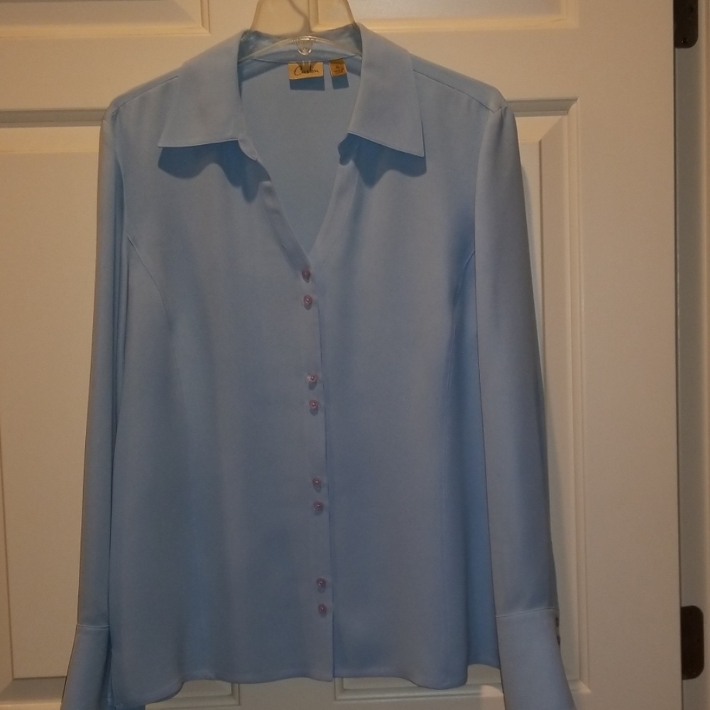 Caslon XL light-blue silk blouse
